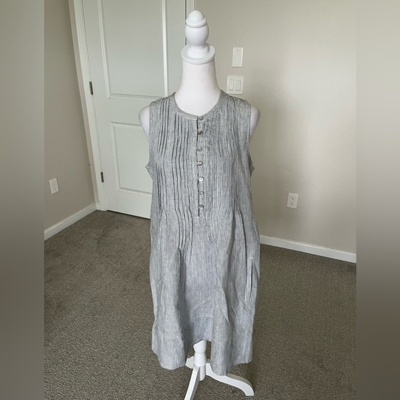 NWOT Quince European Linen Sleeveless Swing Dress Size Small - Picture 4 of 16